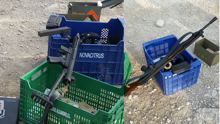 Armas usadas en ejercicio de tiro en Alicante Armas usadas en ejercicio de tiro en Alicante