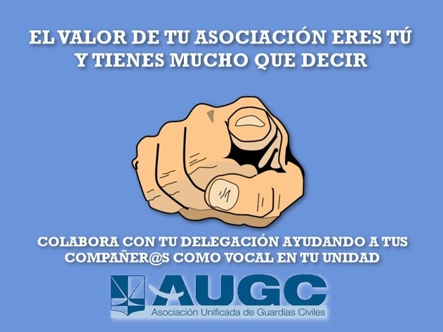 Cartel de la campaña para promover la figura del Vocal de Unidad en AUGC Cartel de la campaña para promover la figura del Vocal de Unidad en AUGC
