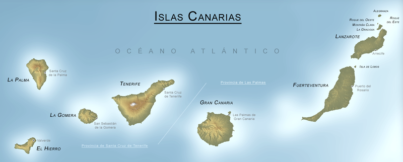 Mapa de las Islas Canarias. Mapa de las Islas Canarias.