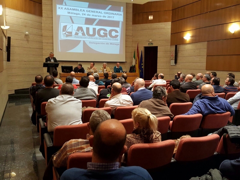 Vista general del salón de actos donde se desarrolló la asamblea de AUGC Málaga. Vista general del salón de actos donde se desarrolló la asamblea de AUGC Málaga.