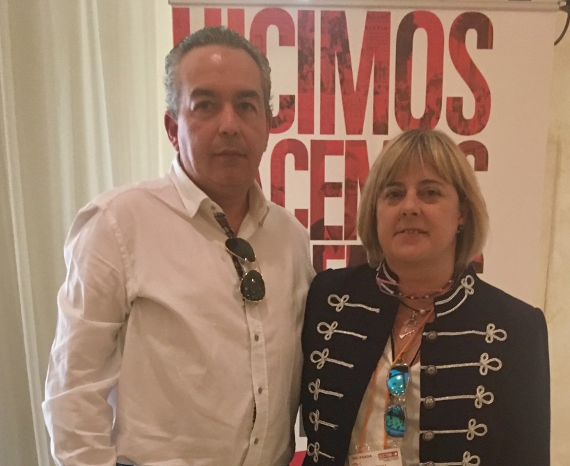 El secretario general de la Federación de Castilla-La Mancha de AUGC, Francisco Javier García Peña, con la Secretaria General de la FSC de Comisiones Obreras en esta comunidad, Carmen López El secretario general de la Federación de Castilla-La Mancha de AUGC, Francisco Javier García Peña, con la Secretaria General de la FSC de Comisiones Obreras en esta comunidad, Carmen López