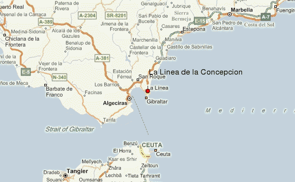 Mapa de la zona en torno al Campo de Gibraltar, donde se están sucediendo las agresiones a guardias civiles. Mapa de la zona en torno al Campo de Gibraltar, donde se están sucediendo las agresiones a guardias civiles.