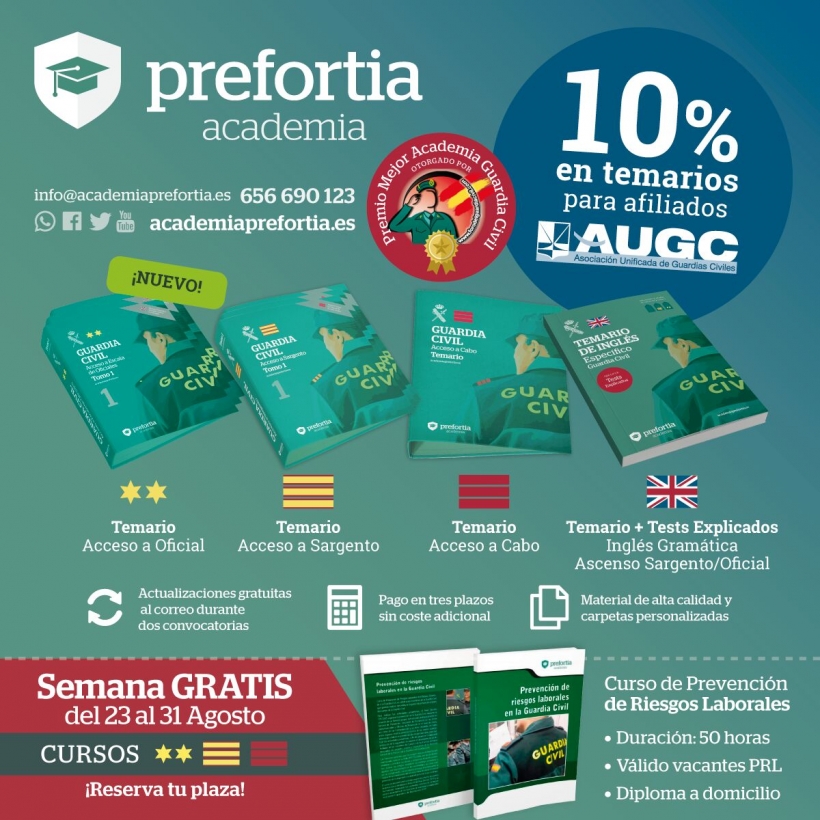 Cartel de la oferta formativa de AUGC con Prefortia Cartel de la oferta formativa de AUGC con Prefortia