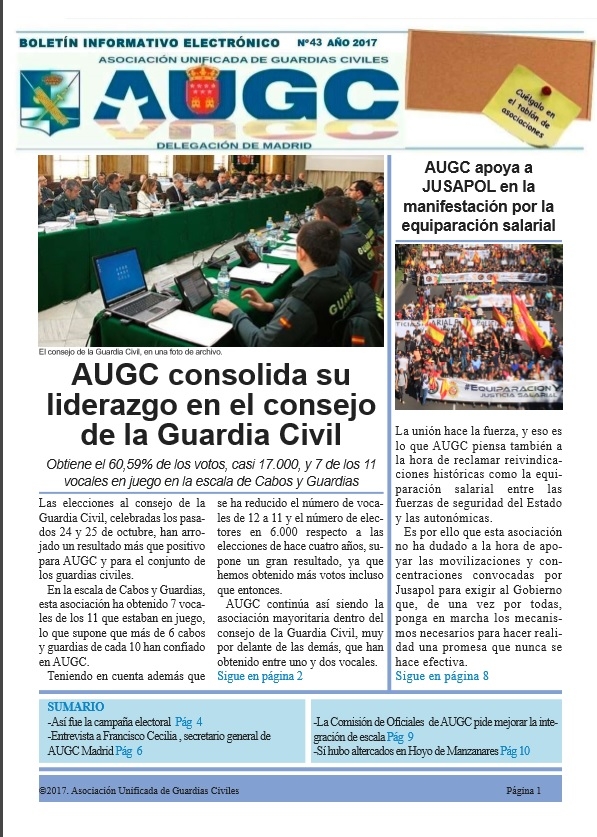 Portada del boletín de octubre Portada del boletín de octubre