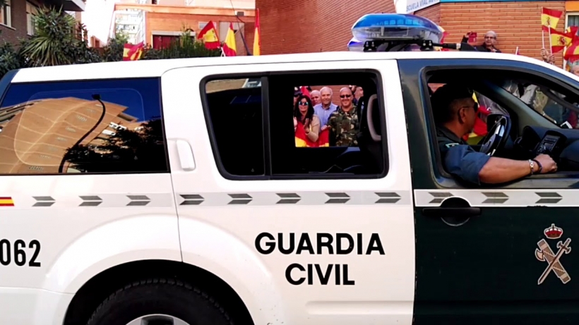 Guardias Civiles destinados en Guadalajara, en su salida hacia Cataluña. Guardias Civiles destinados en Guadalajara, en su salida hacia Cataluña.
