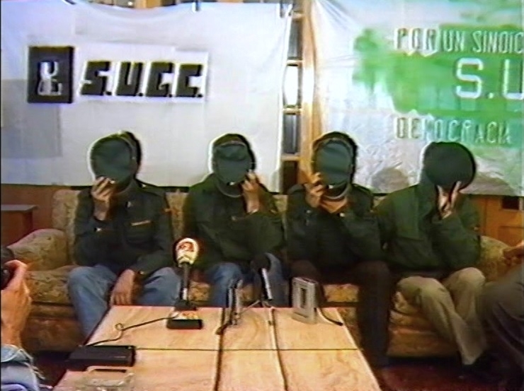 Rueda de prensa del sindicato clandestino de guardias civiles SUGC. Rueda de prensa del sindicato clandestino de guardias civiles SUGC.