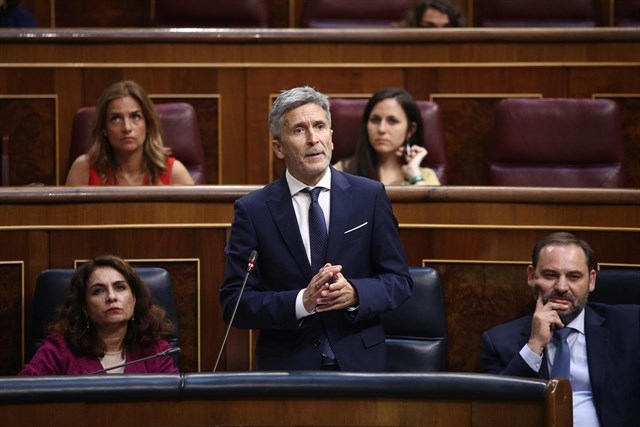 El ministro del Interior, Fernando Grande-Marlaska, interviene en el Congreso de los Diputados. El ministro del Interior, Fernando Grande-Marlaska, interviene en el Congreso de los Diputados.