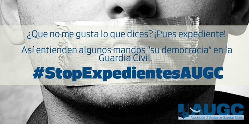 Cartel de la campaña lanzada por AUGC en redes sociales contra los expedientes abiertos contra sus representantes. Cartel de la campaña lanzada por AUGC en redes sociales contra los expedientes abiertos contra sus representantes.