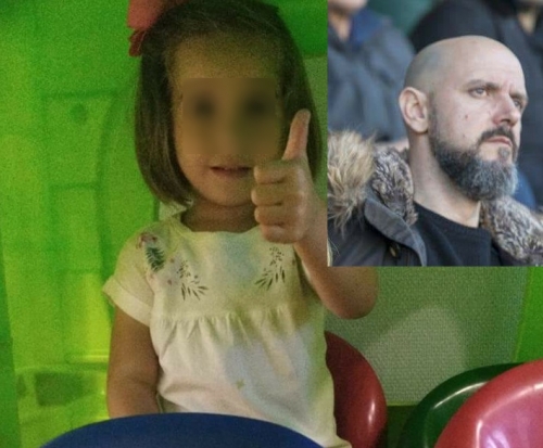 La niña saluda feliz una vez recuperada del susto el día en que la dieron el alta. En la imagen pequeña, el guardia civil que la salvó, Óscar García. La niña saluda feliz una vez recuperada del susto el día en que la dieron el alta. En la imagen pequeña, el guardia civil que la salvó, Óscar García.