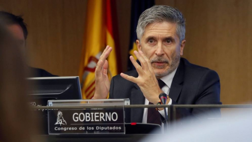 El ministro del Interior, Fernando Grande-Marlaska, durante su comparecencia de esta mañana en el Congreso. Foto: EFE El ministro del Interior, Fernando Grande-Marlaska, durante su comparecencia de esta mañana en el Congreso. Foto: EFE