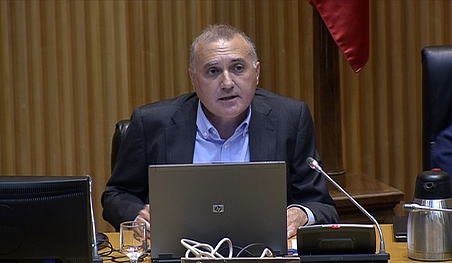 Alberto Moya, durante su intervención de ayer miércoles en la 'Comisión por un modelo policial del siglo XXI' Alberto Moya, durante su intervención de ayer miércoles en la 'Comisión por un modelo policial del siglo XXI'