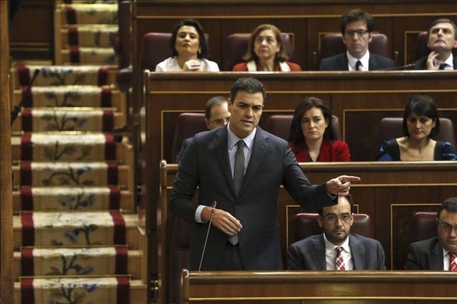 El presidente del Gobierno, Pedro Sánchez, durante una intervención en el Congreso. El presidente del Gobierno, Pedro Sánchez, durante una intervención en el Congreso.