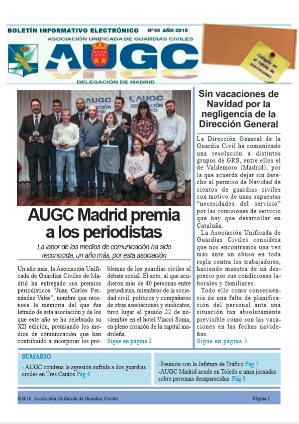 Portada del boletín de noviembre Portada del boletín de noviembre
