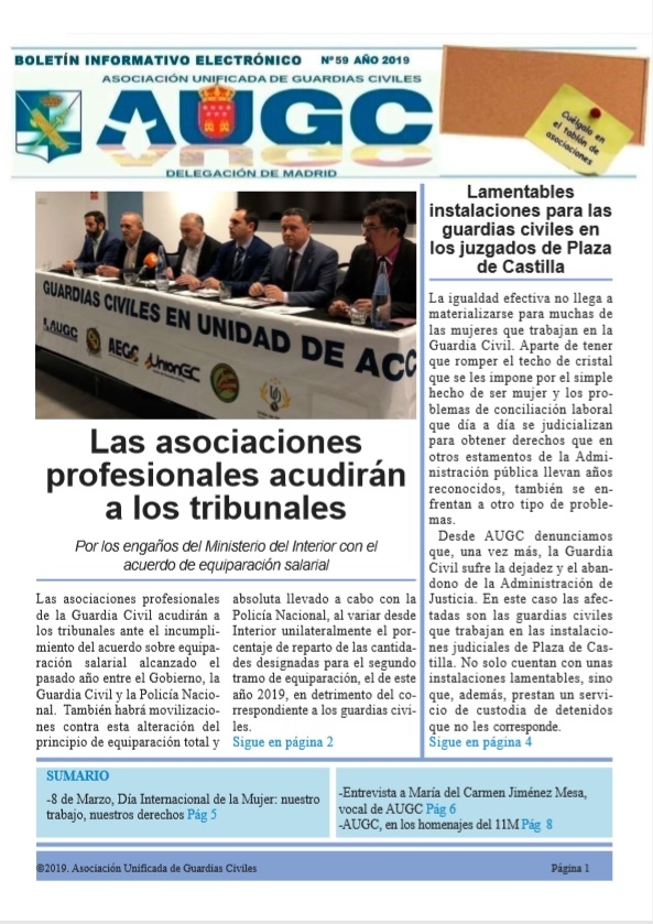 Portada del boletín de marzo de AUGC Madrid Portada del boletín de marzo de AUGC Madrid
