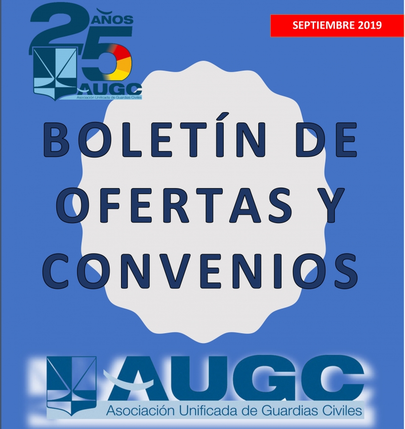 Portada del boletín de convenios correspondiente a septiembre de 2019 Portada del boletín de convenios correspondiente a septiembre de 2019