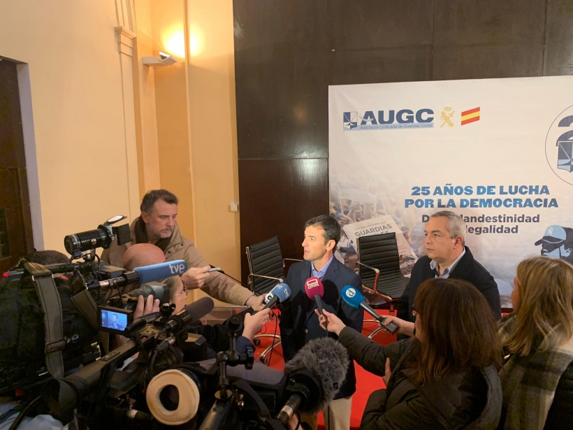 Un momento de la rueda de prensa que esta mañana han ofrecido en Toledo representantes de AUGC. Un momento de la rueda de prensa que esta mañana han ofrecido en Toledo representantes de AUGC.